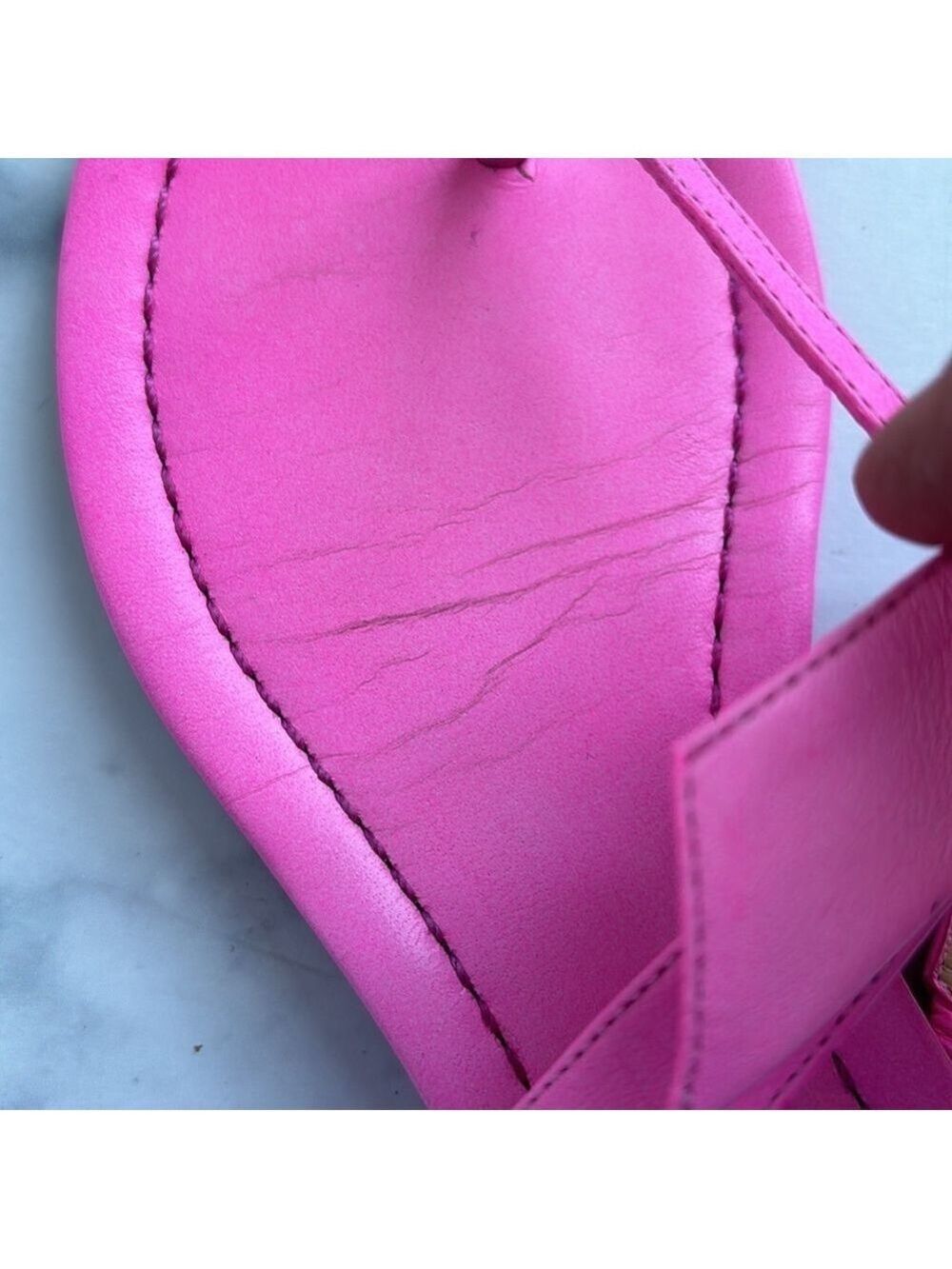 Alexandre Birman Pink Clarita Naked Leather Thong Sandals Size Italian 37 US 7 - Picture 5 of 13